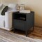 Merrick Lane Burkett Set of 2 Mid-Century Modern Wooden Bed Side Tables/Nightstands with Drawer and Shelf